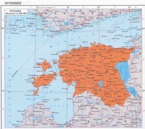 Карта Эстонии на русском языке