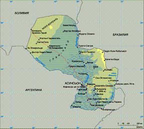 Парагвай на карте мира